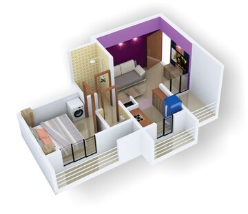 Floor Plan in 1 BHK Apartment at Mahalaxmi Nagar, Naigaon East – for Sale