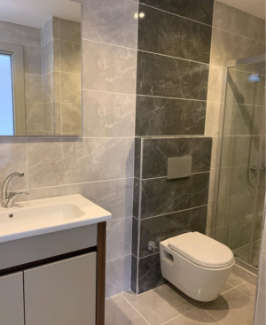 Bathroom in 3 BHK Apartment at Ekta Tripolis, Motilal Nagar – for Sale