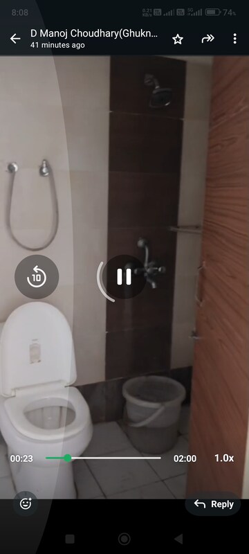 Bathroom in 2 BHK Apartment at JKG Palm Resort, Raj Nagar Extension – for Rent