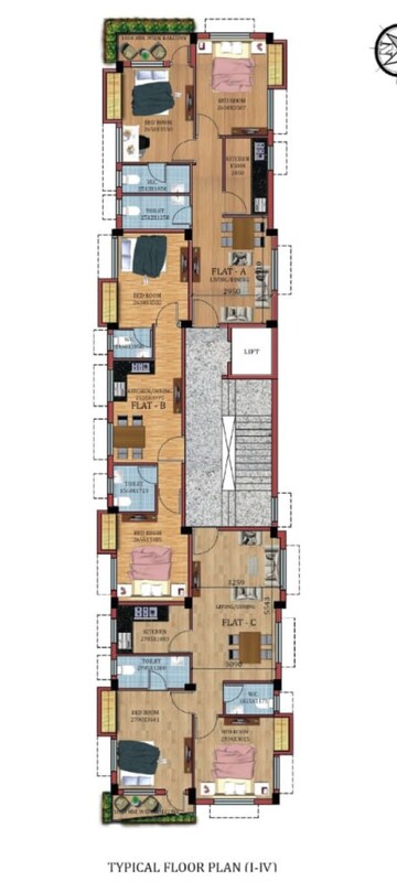Floor Plan in 3 BHK Builder Floor at Kalighat – for Sale