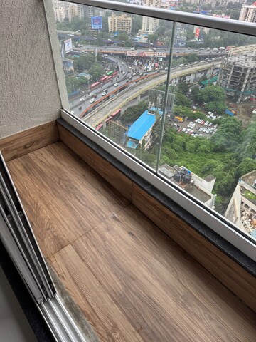 Balcony in 2 BHK Apartment at Ashar Axis, Majiwada – for Rent