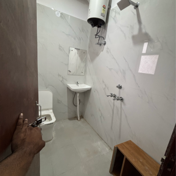 Bathroom in 1 RK Builder Floor at AIHP Palms, Udyog Vihar – for Rent