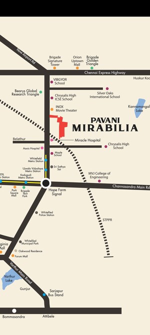 2 BHK Apartment – Map Location View at Pavani Mirabilia, Whitefield - for Sale