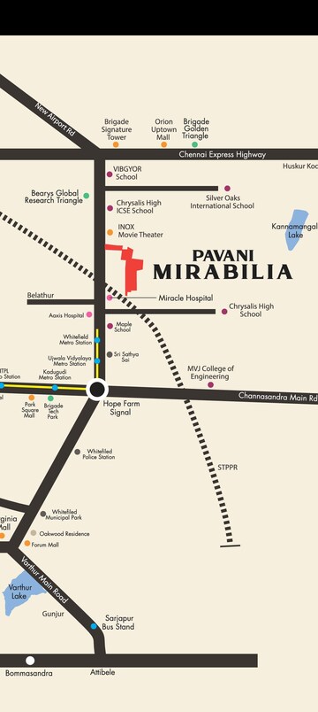 2.5 BHK Apartment – Map Location View at Pavani Mirabilia, Whitefield - for Sale