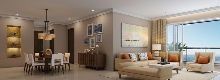 Living Room, goel-ganga-altus 3 Bedroom 1200 Sq.Ft. Apartment In Kharadi Pune 8931126