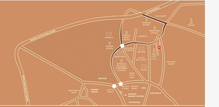 Map Location, bmr-residency-pragathi-nagar 3 Bedroom 2520 Sq.Ft. Apartment In Pragathi Nagar Hyderabad 8931462