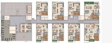 Floor Plan in 3 BHK Apartment at BMR Residency Pragathi Nagar, Pragathi Nagar – for Sale