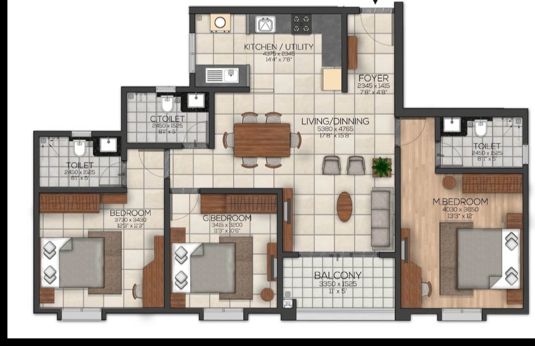 3 BHK Apartment For Sale in Brigade Cornerstone Utopia