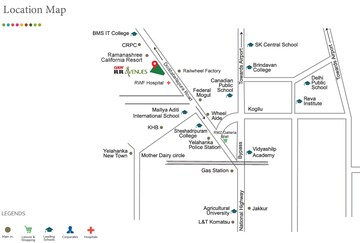 2 BHK Apartment – Map Location View at DSR RR Avenues, Yelahanka - for Sale