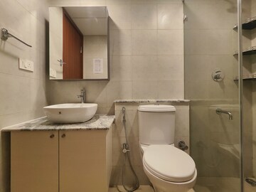 Bathroom in 2 BHK Apartment at Bhartiya Nikoo Homes Phase 2, Thanisandra Main Road – for Rent