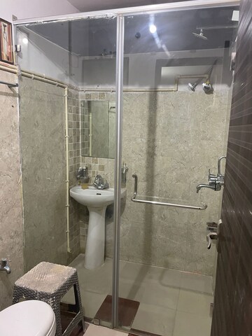 Bathroom in 3 BHK Apartment at Nand Residency, Malviya Nagar – for Rent