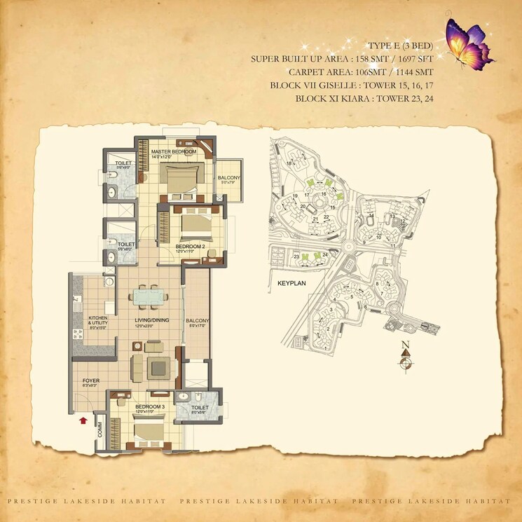 Master Plan, prestige-lakeside-habitat 3 Bedroom 1591 Sq.Ft. Apartment In Varthur Bangalore 8849164