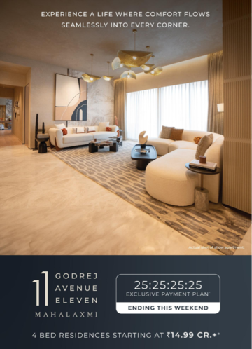 Living Room in 4 BHK Apartment at Mahalaxmi – for Sale