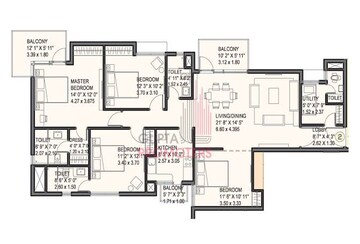 Floor Plan in 3 BHK Apartment at Ireo Uptown, Sector 66 – for Sale