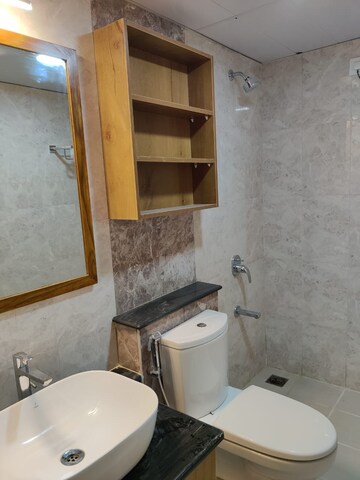 Bathroom in 3 BHK Apartment at Mantri Webcity, Hennur – for Rent