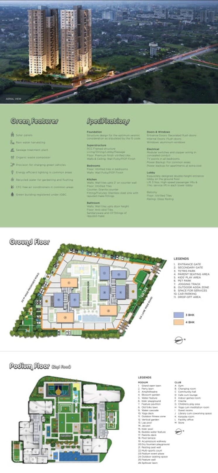 Master Plan, new town action area ii 3 Bedroom 1770 Sq.Ft. Builder Floor In New Town Action Area ii Kolkata 8938178
