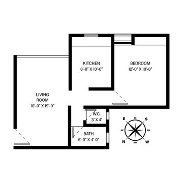 Floor Plan in 1 BHK Apartment at Vijay Nagari CHS, Vijay Nagari – for Rent