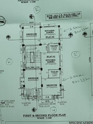 Floor Plan in 1 BHK Builder Floor at Biren Roy Road (west) – for Sale