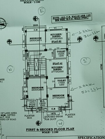 Floor Plan in 1 BHK Builder Floor at Biren Roy Road (west) – for Sale