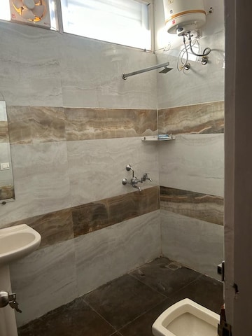 Bathroom in 3 BHK Apartment at MS Enclave Zirakpur, Dhakoli – for Rent
