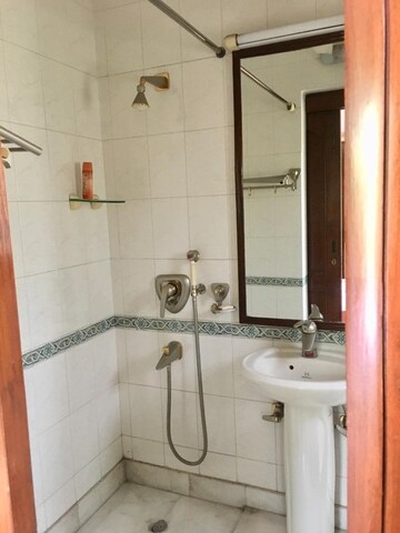Bathroom in 3 BHK Builder Floor at Boutique Residential Apartments A 3 2, Vasant Vihar – for Rent