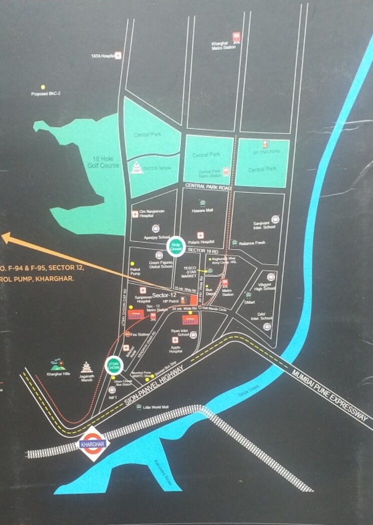 Map Location, kasturi-regius 2 Bedroom 816 Sq.Ft. Apartment In Kharghar Sector 12 Navi Mumbai 8939245