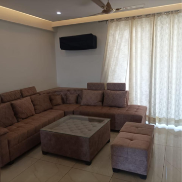 Living Room in 3 BHK Apartment at Riverdale Hazelwood Residences, High Ground – for Rent