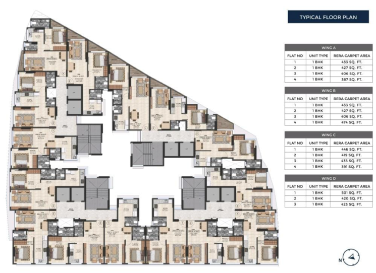 Floor Plan, sayba-arcadia 1 Bedroom 387 Sq.Ft. Apartment In Premier Colony Mumbai 8940348