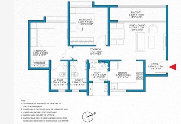 Floor Plan in 3 BHK Apartment at Godrej Park Retreat, Sarjapur Road – for Sale