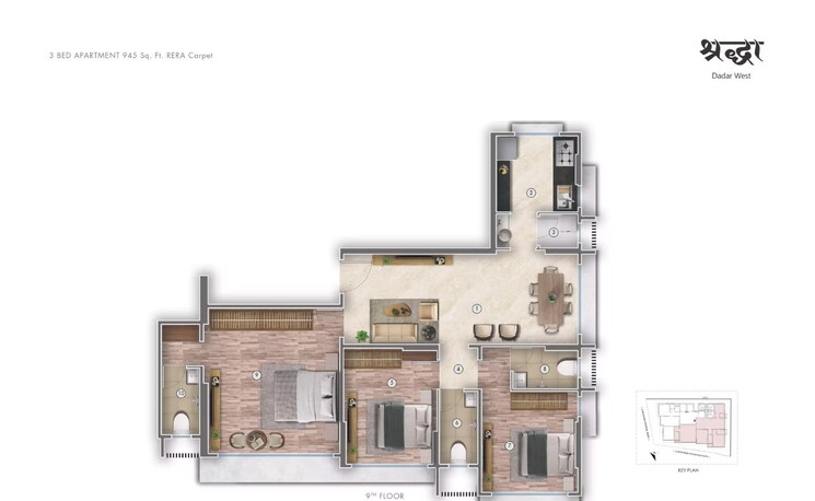 Floor Plan, matunga west 1 Bedroom 429 Sq.Ft. Apartment In Matunga West Mumbai 8940776