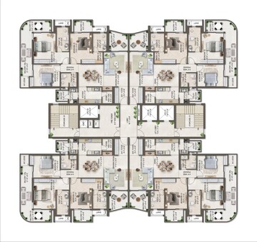 Floor Plan in 3 BHK Apartment at Dream Homes Mohali, Mohali Sector 117 – for Sale
