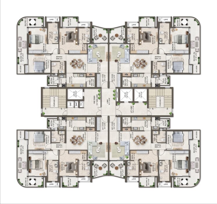 Floor Plan, dream-homes-mohali 3 Bedroom 2700 Sq.Ft. Apartment In Mohali Sector 117 Chandigarh 8941053
