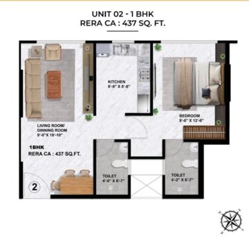 Floor Plan in 1 BHK Apartment at Sayba Crystal, Kurla East – for Sale