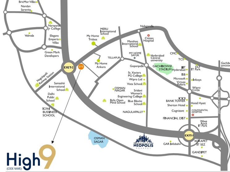 Map Location, anvita-high-9 3 Bedroom 2615 Sq.Ft. Apartment In Kollur Hyderabad 8941264