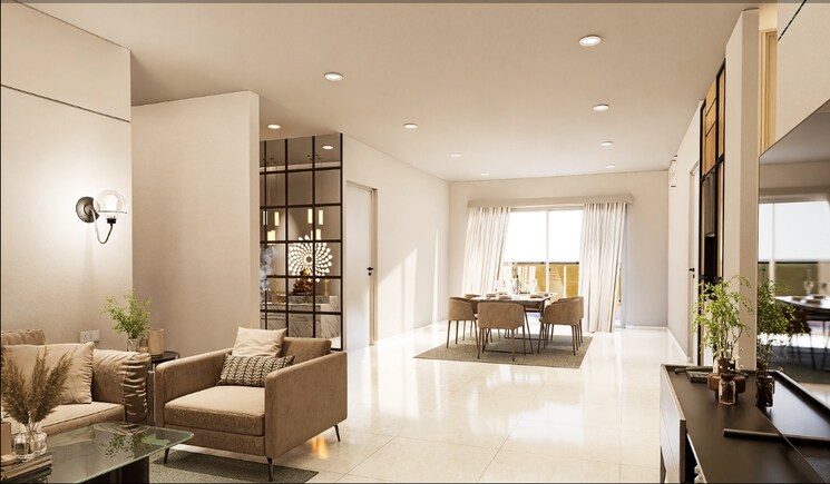 Living Room, ramky-one-odyssey 3 Bedroom 1750 Sq.Ft. Apartment In Narsingi Hyderabad 8941723