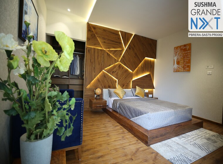 Bedroom, sushma-grande-nxt 3 Bedroom 1650 Sq.Ft. Apartment In Lohgarh Zirakpur 8942635