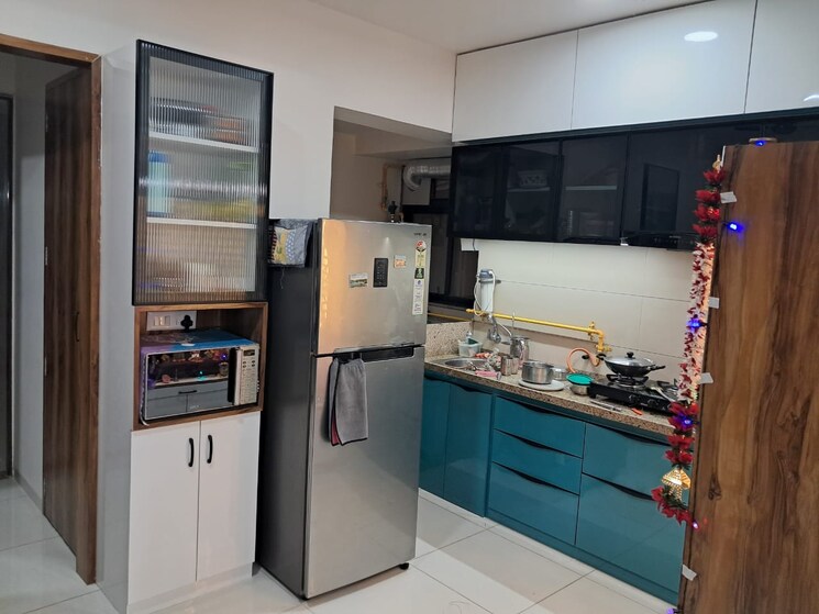 Kitchen, sun-atmosphere 2 Bedroom 675 Sq.Ft. Apartment In Shela Ahmedabad 8942725