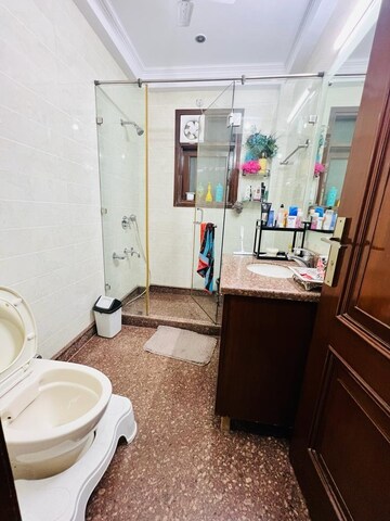 Bathroom in 3 BHK Builder Floor at Kalkaji – for Rent