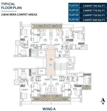Floor Plan in 2 BHK Apartment at Swaroop Grandeur, Mudran Press Colony – for Sale