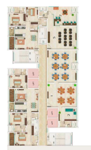 Floor Plan in 2 BHK Apartment at Dynamix Astrum, Upper Govind Nagar – for Sale