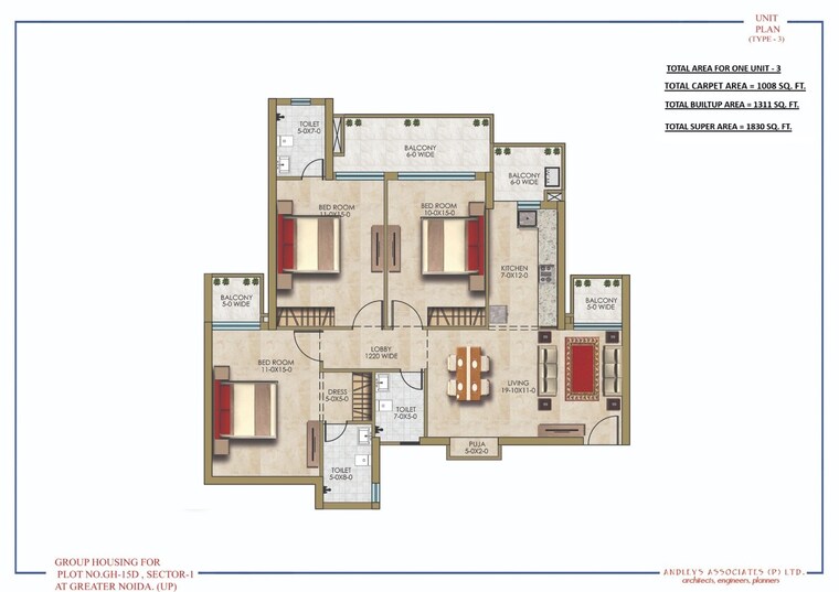 Floor Plan, sector 1 greater noida 3 Bedroom 2038 Sq.Ft. Apartment In Sector 1 Greater Noida Greater Noida 8945571