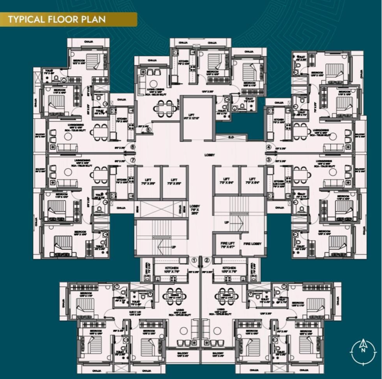 Floor Plan, andheri west 2 Bedroom 682 Sq.Ft. Apartment In Andheri West Mumbai 8945714