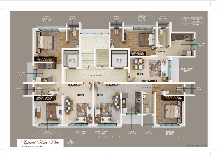 Floor Plan, malad west 1 Bedroom 427 Sq.Ft. Apartment In Malad West Mumbai 8945574