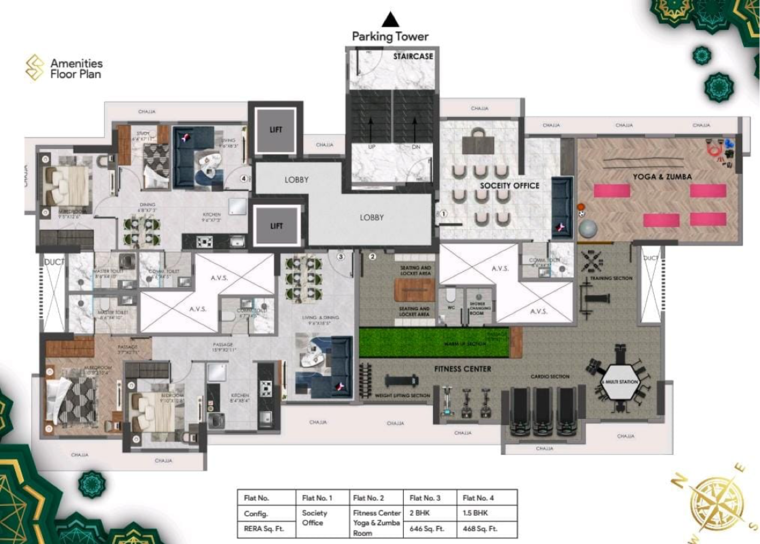 Floor Plan, sanghvi-sapphire 2 Bedroom 618 Sq.Ft. Apartment In Momin Nagar Mumbai 8946137