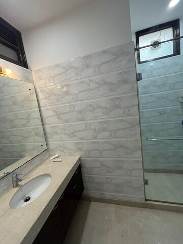 Bathroom in 4 BHK Builder Floor at Ansal Sushant Apartments, Sushant Lok I – for Rent