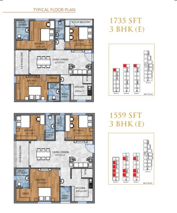 Floor Plan in 3 BHK Apartment at Saroor Nagar – for Sale