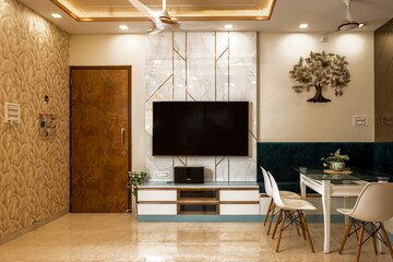 Furnished Amenities in 3.5 BHK Apartment at Akshar Shreeji Heights, Seawoods – for Rent