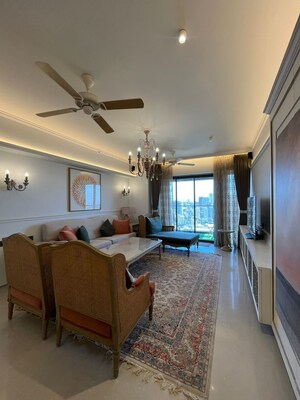 Living Room in 4 BHK Apartment at Lodha World Crest, Worli – for Sale