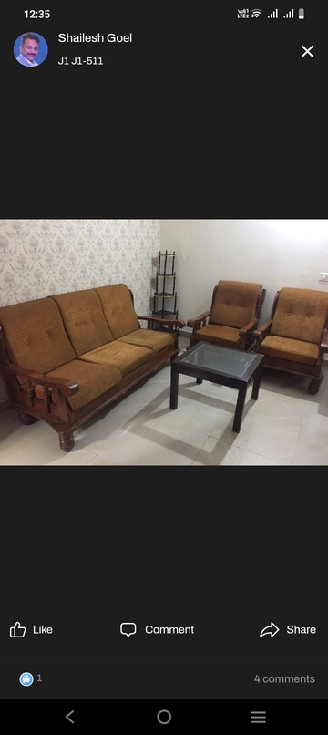 Living Room in 1 BHK Apartment at Maya Garden City, Lohgarh – for Rent