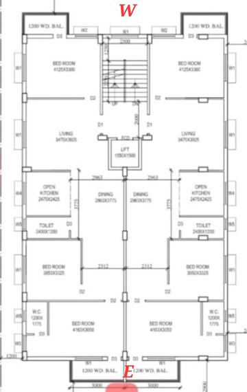 Floor Plan in 3 BHK Apartment at New Town – for Sale